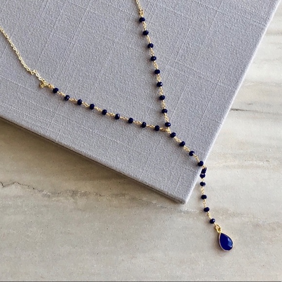 ๐ง14K Blue Chalcedony Rosary Necklace - Picture 4 of 7